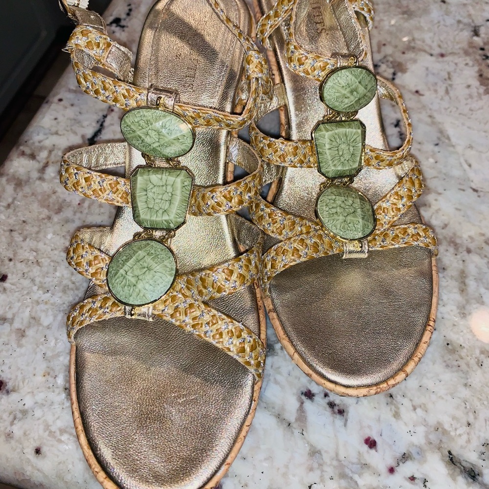 ERIC JAVIT’S Metallic Beaded Wedges - Picture 3 of 5